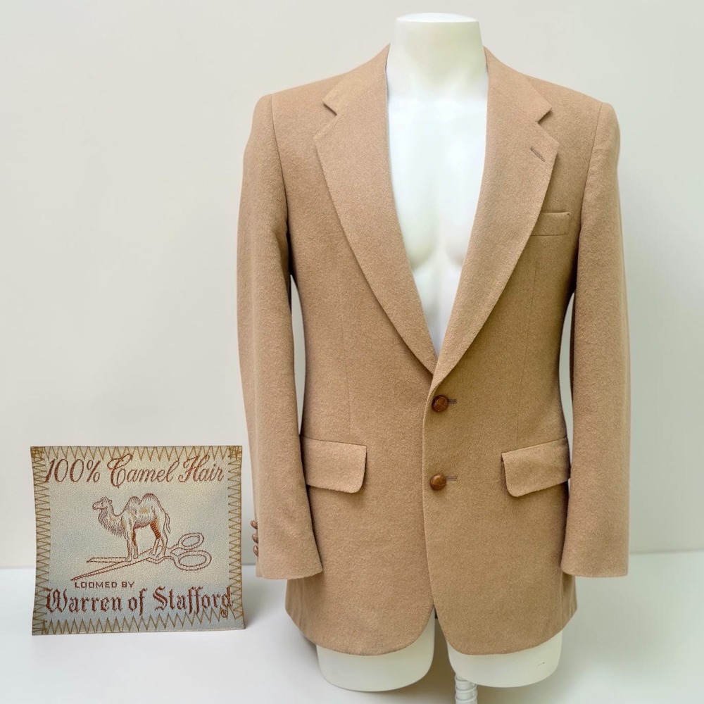 VTG Kuppenheimer Blazer 40R Camel Tan Premier Edition Camel Hair Sport Coat